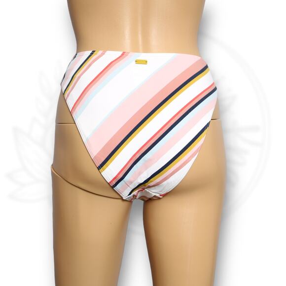 Roxy High Leg Bikini Bottoms Bright Stripe Beach Classics Multicolor Size S - Picture 4 of 12